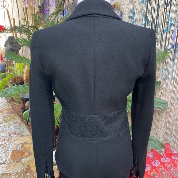 ▪️▪️PAULE VASSEUR BLACK W/LACE-N-VELVET TIES AT WRIST▪️▪️ - Picture 3 of 10